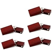 5 Pack Rectangle Red Wood 2.0/3.0 USB Flash Drive USB Disk Memory Stick with Wooden (2.0/2GB)
