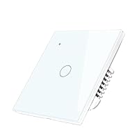 WiFi Smart Light Switch Wall Glass Screen Interruptor Touch Panel Voice Control Wireless Work for Alexa 1/2/3/4 Gang 1Gang White