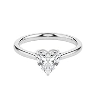 Kiara Gems 1.80 CT Heart Colorless Moissanite Engagement Ring for Women/Her, Wedding Bridal Ring Sets, Eternity Sterling Silver Solid Gold Diamond Solitaire 4-Prong Sets for Her