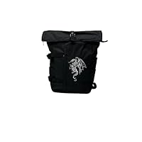 RPET Travel Backpack Black Vegan (dragon)