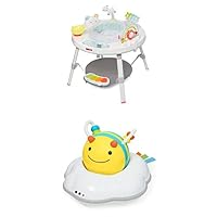 Gift Set of Skip Hop 3 in 1 Baby Activity Center, 4mo+, Silver Lining Cloud + Skip Hop 3-Stage Developmental Learning Crawl Toy, Explore & More Follow-Me Bee