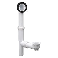 Design House 522458 PVC Rough-In Bath Drain Kit with Overflow - Adjustable Height and Drain Depth 1.5