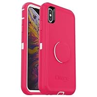 Defender Series Case for iPhone Xs Max Pop Grip Kickstand OtterBox Case (Pink White)