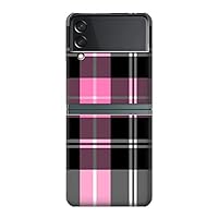 jjphonecase R3091 Pink Plaid Pattern Case Cover for Samsung Galaxy Z Flip 3 5G