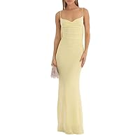 Women Sexy Spaghetti Strap Backless Maxi Dress Bodycon Lace Up Bandage Halter Long Dress Summer Evening Prom Dress