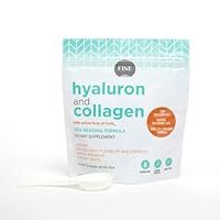 Fine USA Hyaluronic Acid & Collagen w/ CoQ10 Ubiquinol, Biotin, Elastin, Pearl Coix | Fish Collagen | Cell Building Skin Renewal Formula | Gluten Free | Instant Mix | 5.25g Collagen x 30 Servings