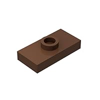 Classic Plate Block Bulk, Brown Plate 1x2 with 1 Stud with Groove and Bottom Stud Holder, Building Plate Flat 100 Piece, Compatible with Lego Parts and Pieces(Color:Brown)