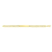 14k Gold 8.5 Inch Yellow Finish 8.3x45.5mm Center 8.35mm Link Polished Curb ID Bracelet With Lobster Jewelry for Women