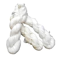 Chiffon Sari Silk Ribbon in Dyeable Ivory Skeins - Dyeable Yarn - 30 Yards - White undyed (Pack of 2)