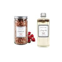 Olivia Care French Rose Pink Himalayan Bath Salts & French Rose Body Oil