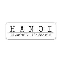 Hanoi Vietnam - City Coordinates Travel Luggage Vinyl Sticker Decal - for Phone, Laptop, Water Bottle (3