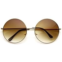 zeroUV Super Large Oversized Metal Round Circle Sunglasses