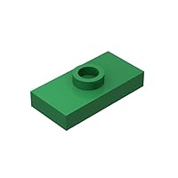 Classic Plate Block Bulk, Green Plate 1x2 with 1 Stud with Groove and Bottom Stud Holder, Building Plate Flat 200 Piece, Compatible with Lego Parts and Pieces(Color:Green)
