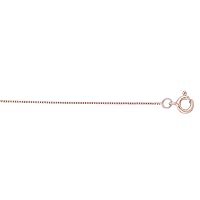 JewelryWeb 14ct Shiny Classic Box Chain Necklace in Rose Gold White Gold Choice of Lengths 41 46 51 33 43 61 and 0.45mm 0.6mm