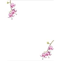 Great Papers! Bleeding Heart Flowers Letterhead for Invitations, Announcements and Personal Messages, Printer Friendly 8.5