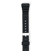 SPEIDEL Rubber Watch Band Fits Sport watches And CASIO - Color Black Size: 15mm Watch Band - BONUS - 2 extra Spring Bars included