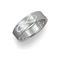Titanium Infinity Symbol Wedding Band Ring For Men's