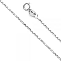 14K White Gold 1.2mm Classic Rolo Cable Chain - Length: 18
