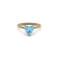 Natural Gemstone 14 KT Yellow Gold Heart Shape Ring For Women & Girls | Natural Gemstones | Valentine's Gift