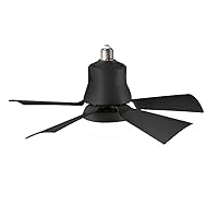 Ceiling Fan with LED Lights, Socket Fan Light Original with Intelligent Remote Control, Replacement for Lightbulb,1000 Lumens /5000 Kelvins Fan