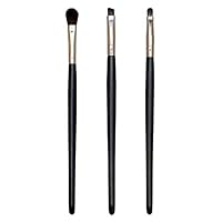 3-Piece Makeup Brushes for Face Mask, Eyeliner, Eyebrow, Eye Shadow,and Lip Cosmetic Brushes (Black)