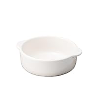 White 4.7 inches (12 cm) Round Au Gratin (Banko Ware) [5.7 x 4.8 x 1.9 inches (14.6 x 12.3 x 4.8 cm)] | Au Gratin Dish