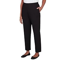 Alfred Dunner Women's Opposites Attract Ribbed Black Pant