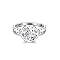 Superb Solitaire Engagement Ring, Round Cut 1.50CT, VVS1 Clarity, Colorless Moissanite Ring, 925 Sterling Silver, Christmas Gift, Wedding Ring, Perfact for Gift Or As You Want