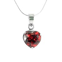 Body Bling Red on Silver Small Heart Necklace