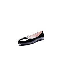 Women's Ballet Flats Black Flat Shoes Breathable Leather Slip on Flats Loafers Girls Dress Shoes Walking Shoes