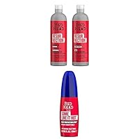 Bundle of Bed Head by TIGI Shampoo & Conditioner For Damaged Hair Resurrection Infused With The Resurrection Plant 2 x 25.36 fl oz + TIGI Bed Head Some Like It Hot Heat Protection Spray 3.38 fl oz