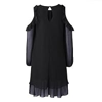 Plus Size Women Clothing Basic Solid Dress - Black, XXXL