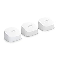 Certified Refurbished Amazon eero 6 dual-band mesh Wi-Fi 6 system, with built-in Zigbee smart home hub (1 router + 2 extenders)