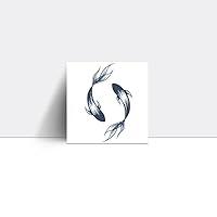 Two Koi Fish Arm Clavicle Temporary Tattoo Stickers Sexy Literary Juice Plant Ink Waterproof Semi-Permanent And Lasting 2 Weeks