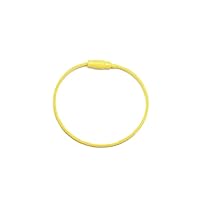 10pcs Stainless Steel Wire Keychain Cable Rope Key Holder Keyring Circle Loop Camp Luggage Tag Screw Jewelry Making Accessories (Yellow)