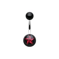 WildKlass Jewelry Nautical Star Acrylic Steel Belly Button Ring