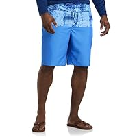 True Nation by DXL Men's Big and Tall Tie Dye Colorblock Swim Trunks Blue 3XL