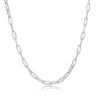 Gold-Plated or Sterling Silver 1.8mm Paperclip Chain for Men and Women, in Lengths 16, 18, 20, 24, 30 inches
