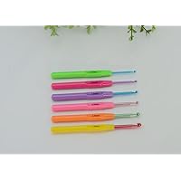 Phicus 6 Pieces Crochet Hook Knitting s pins Candy Colorful Plastic kit Weaving Super Thick Plastic Crochet Hook t49 - (Color: 6 Pieces)