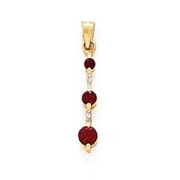 14k Yellow Gold Garnet and Diamond Pendant Necklace Jewelry for Women