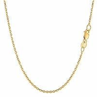 14k SOLID Yellow Gold 0.8MM-4.00MM Thick Shiny Diamond Cut Cable Link Chain Necklace for Pendants Charms with Lobster-Claw Clasp, REAL Gold Women’s Men's Jewelry (13