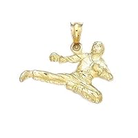 14k Yellow Gold Karate Pendant Necklace Jewelry for Women