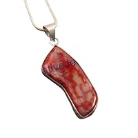 Handmade Jewelry 925 Sterling Silver Natural Multi Color Agate Gemstone Simple Pendant Necklace Gift