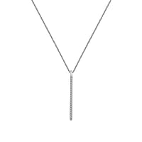 0.20 CT Round Cut Created Diamond Bar Anniversary Pendant Necklace 14k White Gold Over