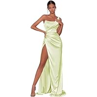 ZOYA Women's Long Bridesmaid Dresses One Shoulder High Slit Formal Evening Gown A Line Plus Size Cocktail Party Gowns