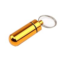 Portable Pill Box Keychain Aluminium Alloy Mini Pill Organizer Case Container for Purse,Waterproof Metal Pill Holder Medicine Bottle for Outdoor Camping Travel