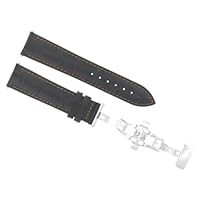 Ewatchparts 20MM LEATHER STRAP BAND COMPATIBLE WITH BAUME MERCIER 65687 10082 10084 10106 CLASP BLACK OS
