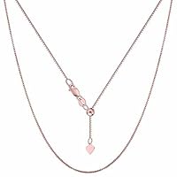 The Diamond Deal 14k SOLID Yellow or White Rose/Pink Gold 0.85MM Adjustable Box Chain Necklace For Pendants And Charms (Adjustable Upto 22