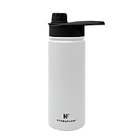Hybrid - Triple Wall Vacuum Insulated Water Bottle with Chug Lid (17oz, Powder White) Stainless Steel Metal Thermos, Reusable Leak Proof BPA-FREE for Sports and Travel