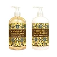 Greenwich Bay Trading Hand Soap & Hand and Body Lotion, 16 Ounce Bundle Set, Almond Cocoa Butter, 1.0 Count (Pack of 2)
